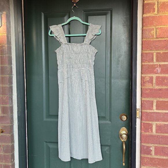 Old Navy Green Gingham Dress Midi Small - Picture 1 of 3